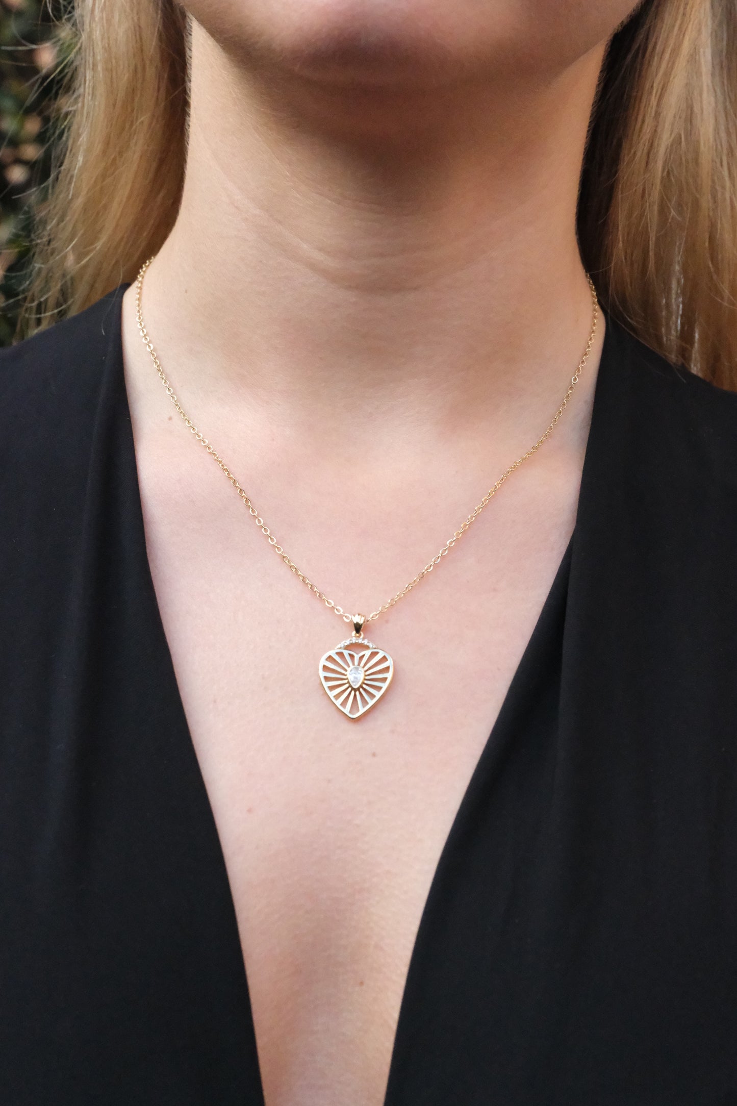 Sunray Heart Necklace