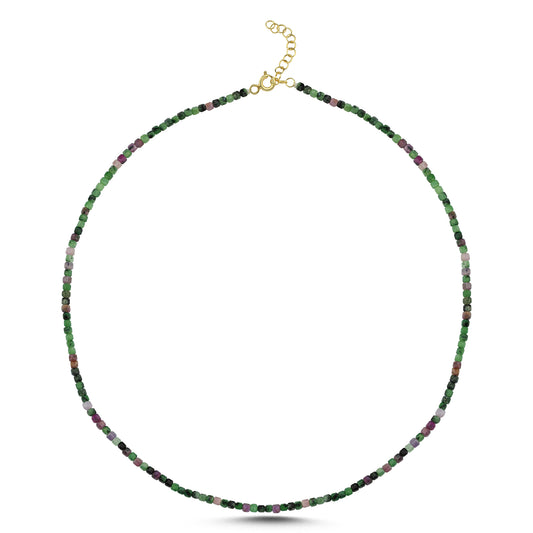 Ruby Zoisite Beaded Gemstone Necklace