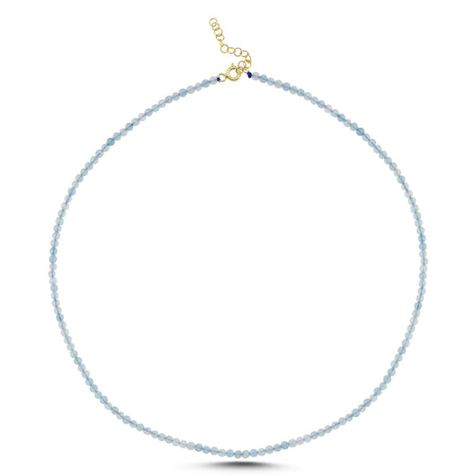 Aquamarine Beaded Gemstone Necklace