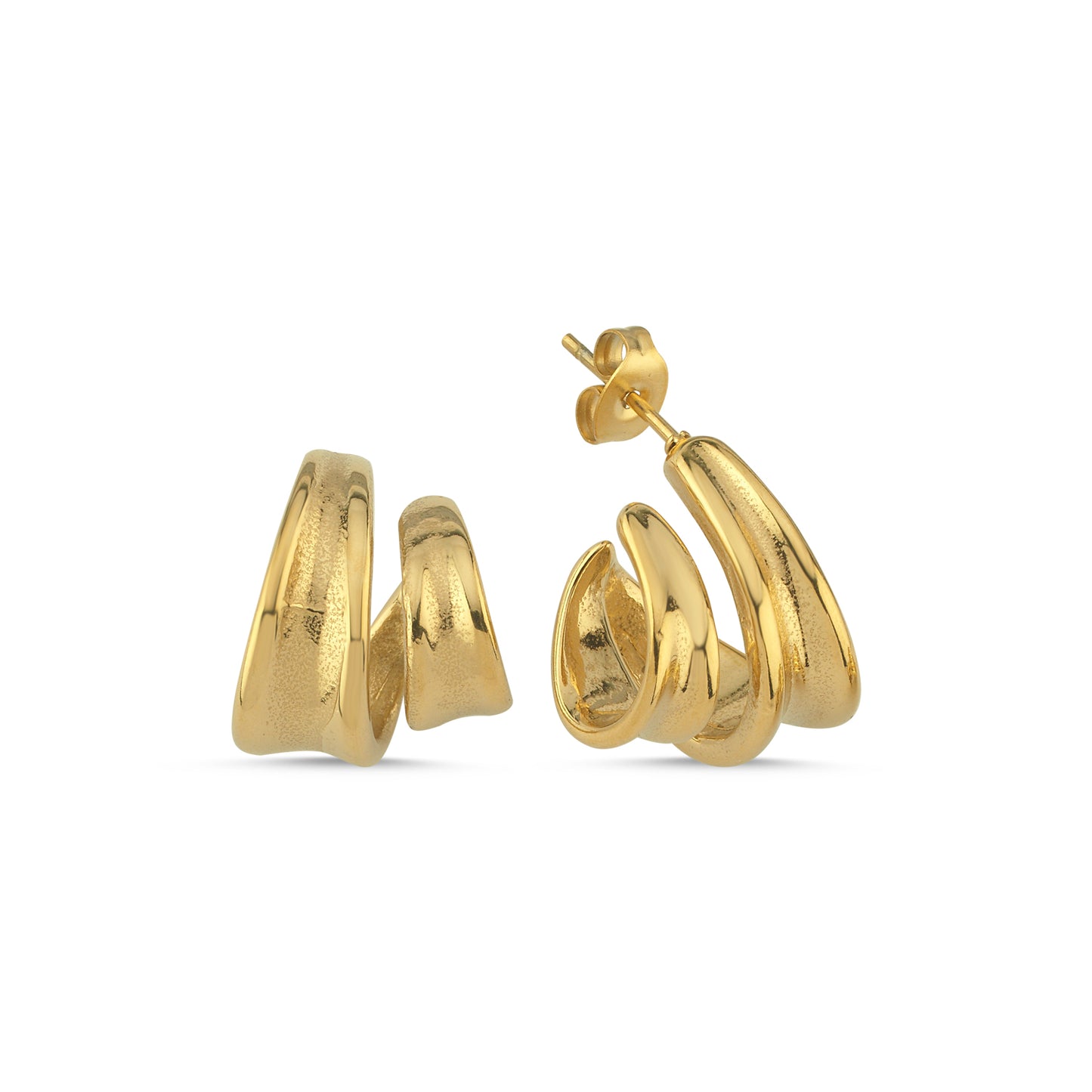 Waveform Hoop Studs