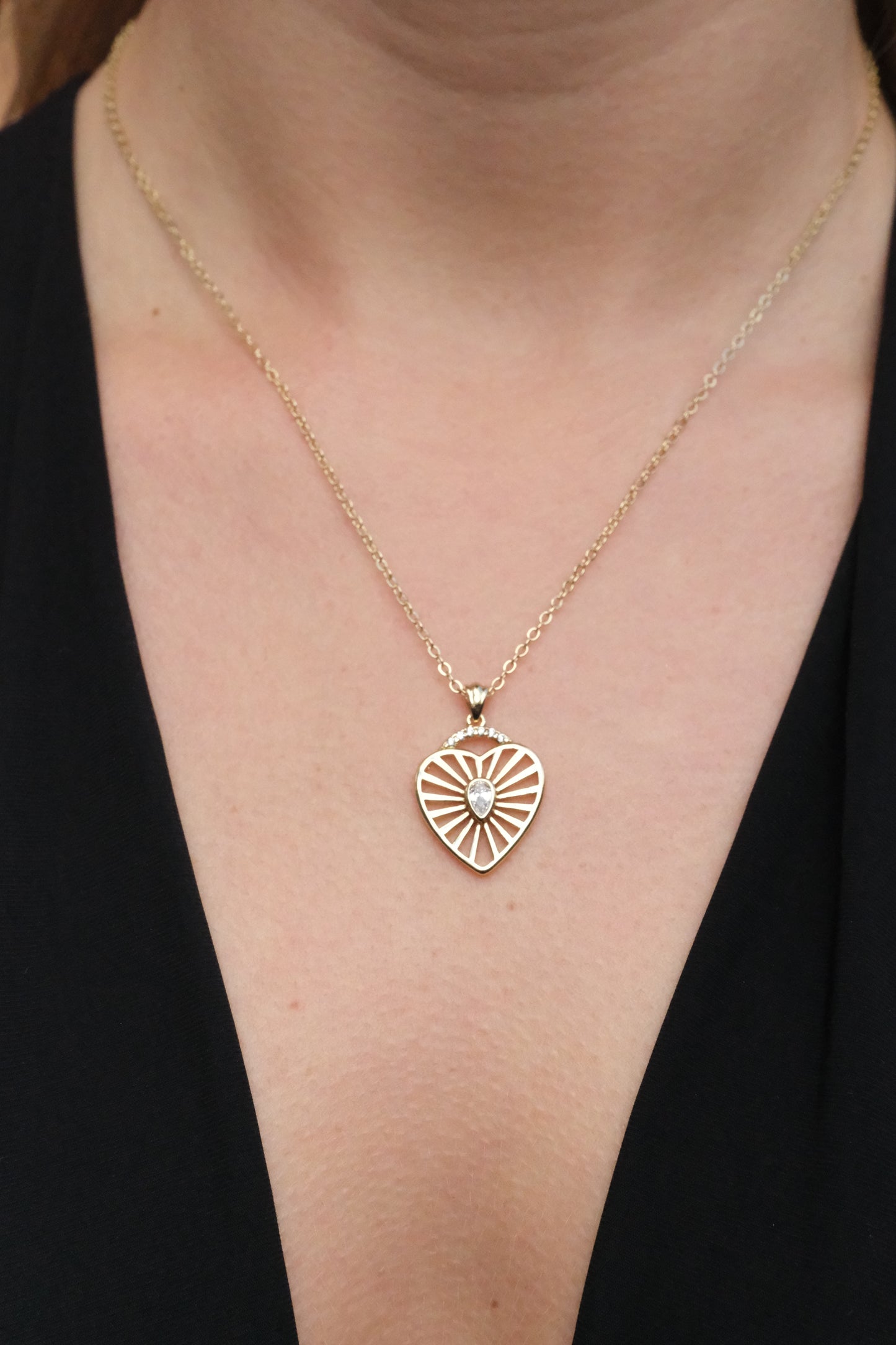 Sunray Heart Necklace