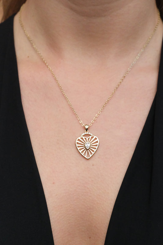 Sunray Heart Necklace