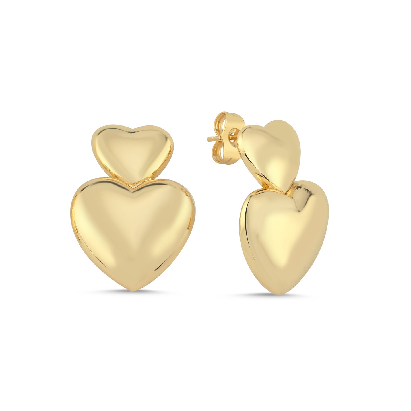 Double Heart Bold Earrings