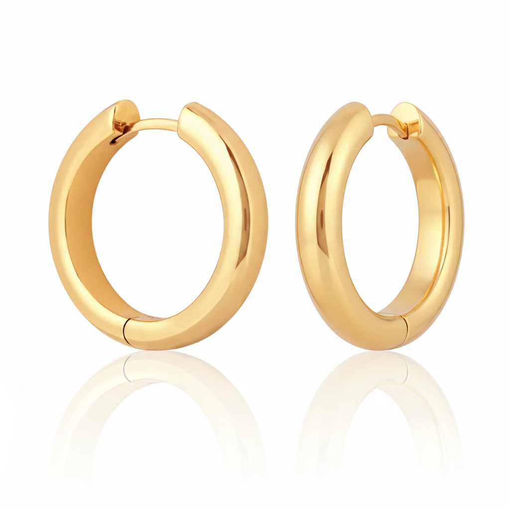 Essential everyday hoops in gold