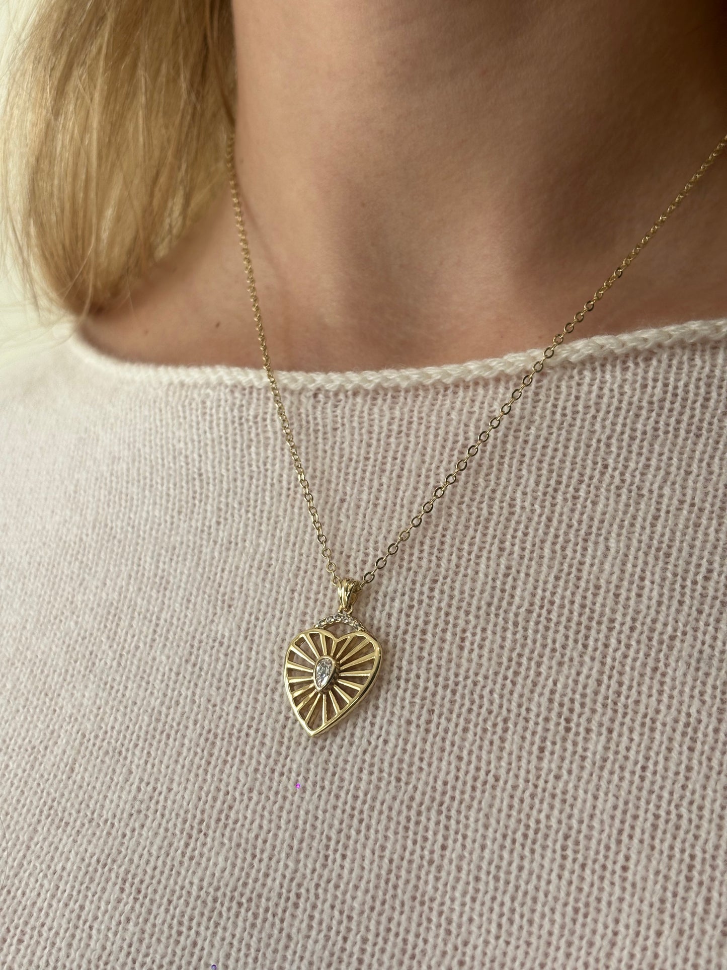Sunray Heart Necklace