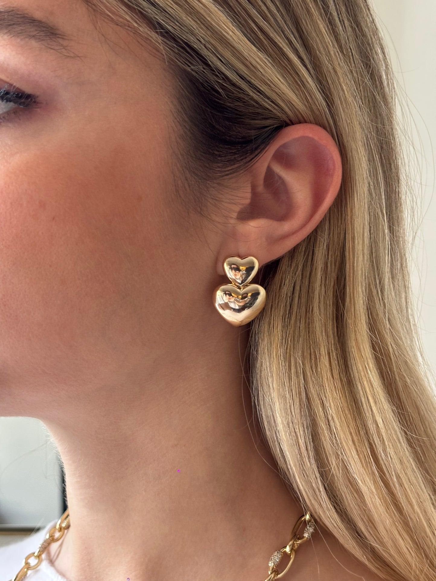 Double Heart Bold Earrings