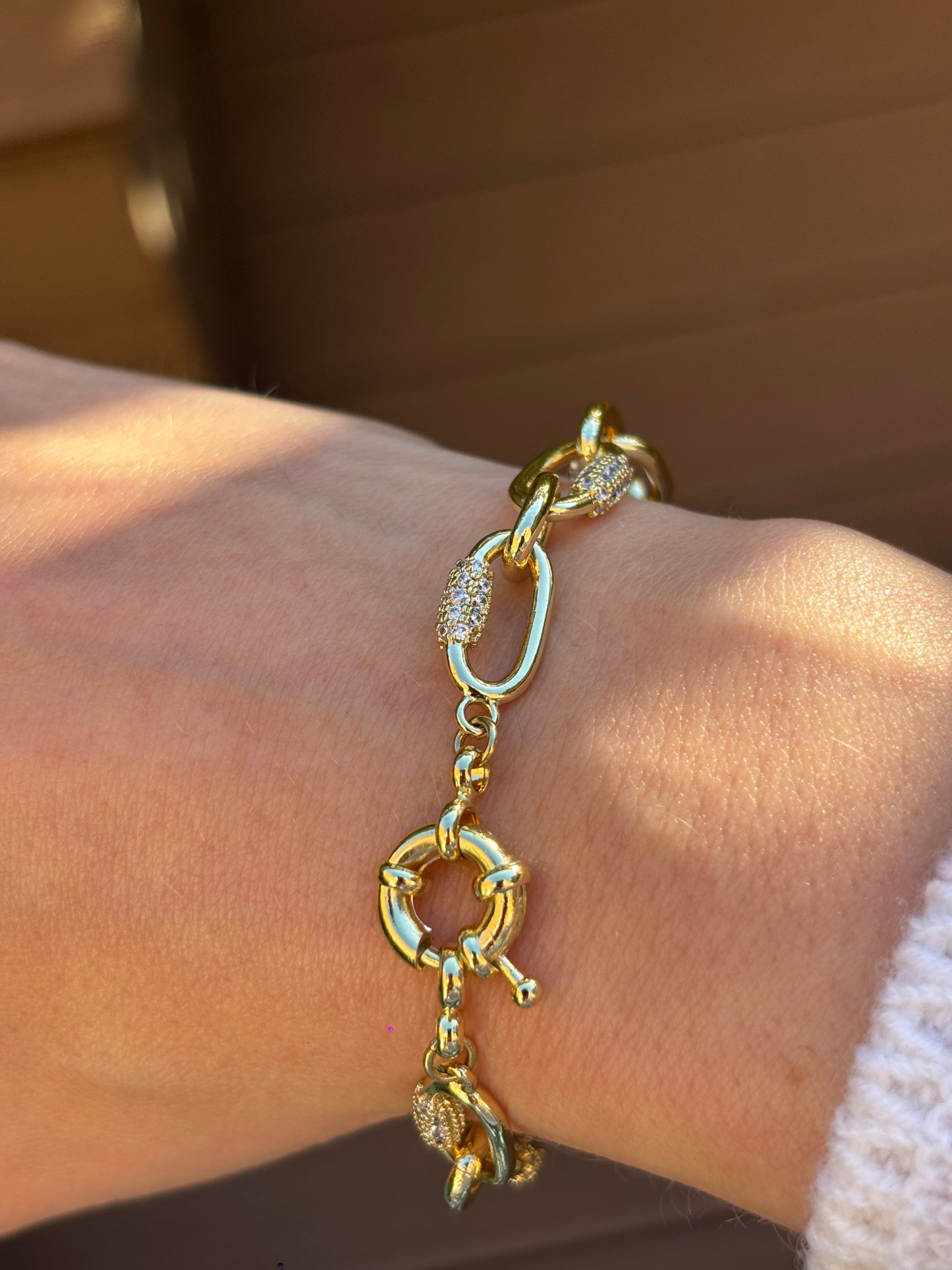 Zircon Pave Link Bracelet