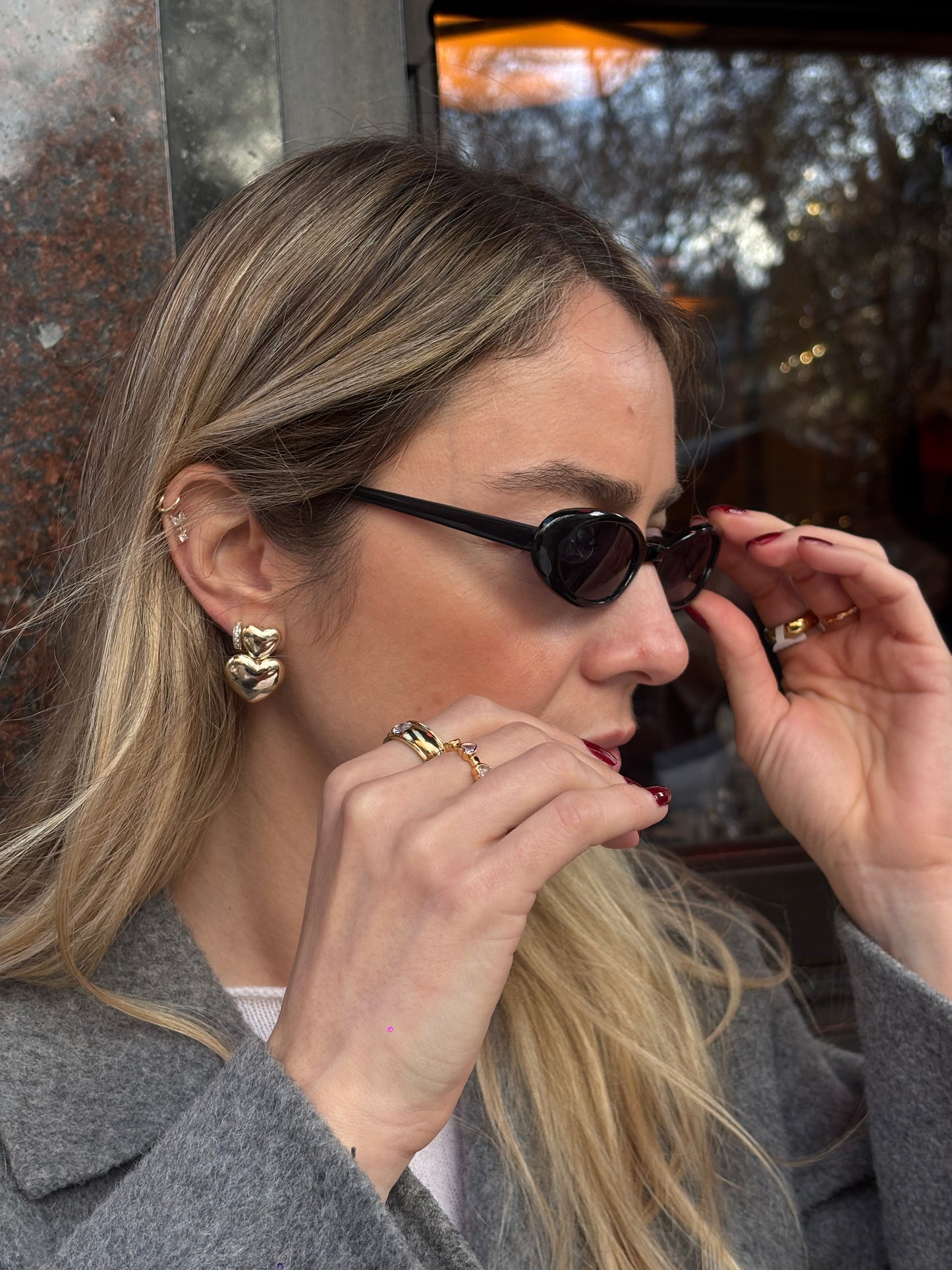 Double Heart Bold Earrings