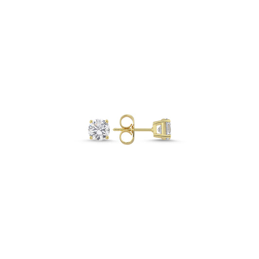 Round Cubic Zirconia Stud